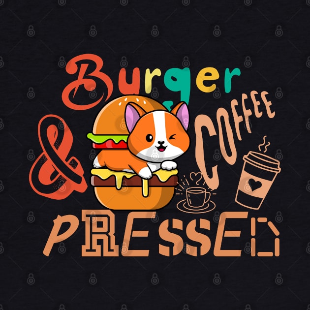 Red Panda Bear Burger and Coffee by Praizes